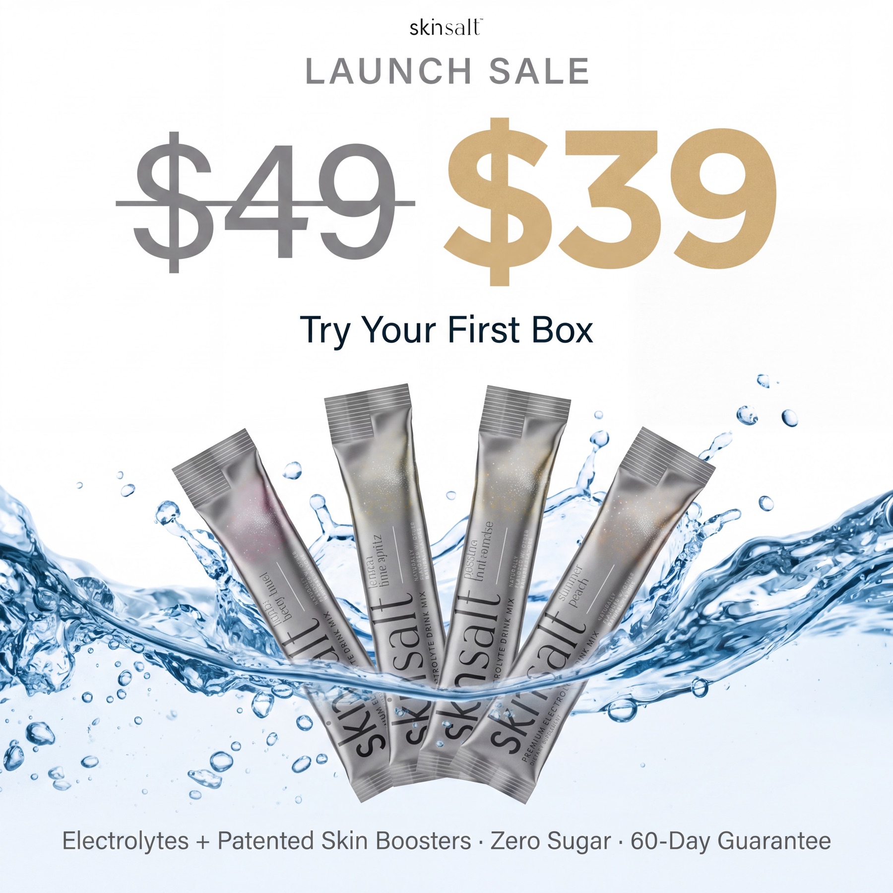 Skinsalt static ad about skin glow